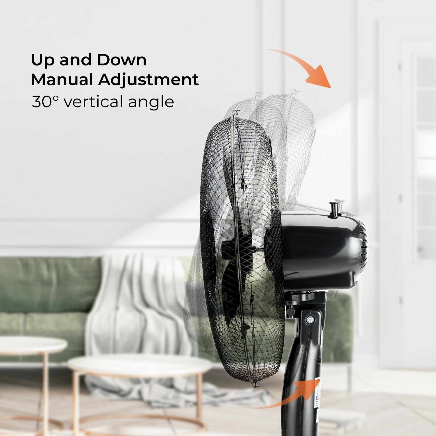 Set Of Two 16" Black Oscillating Electric Pedestal Fans