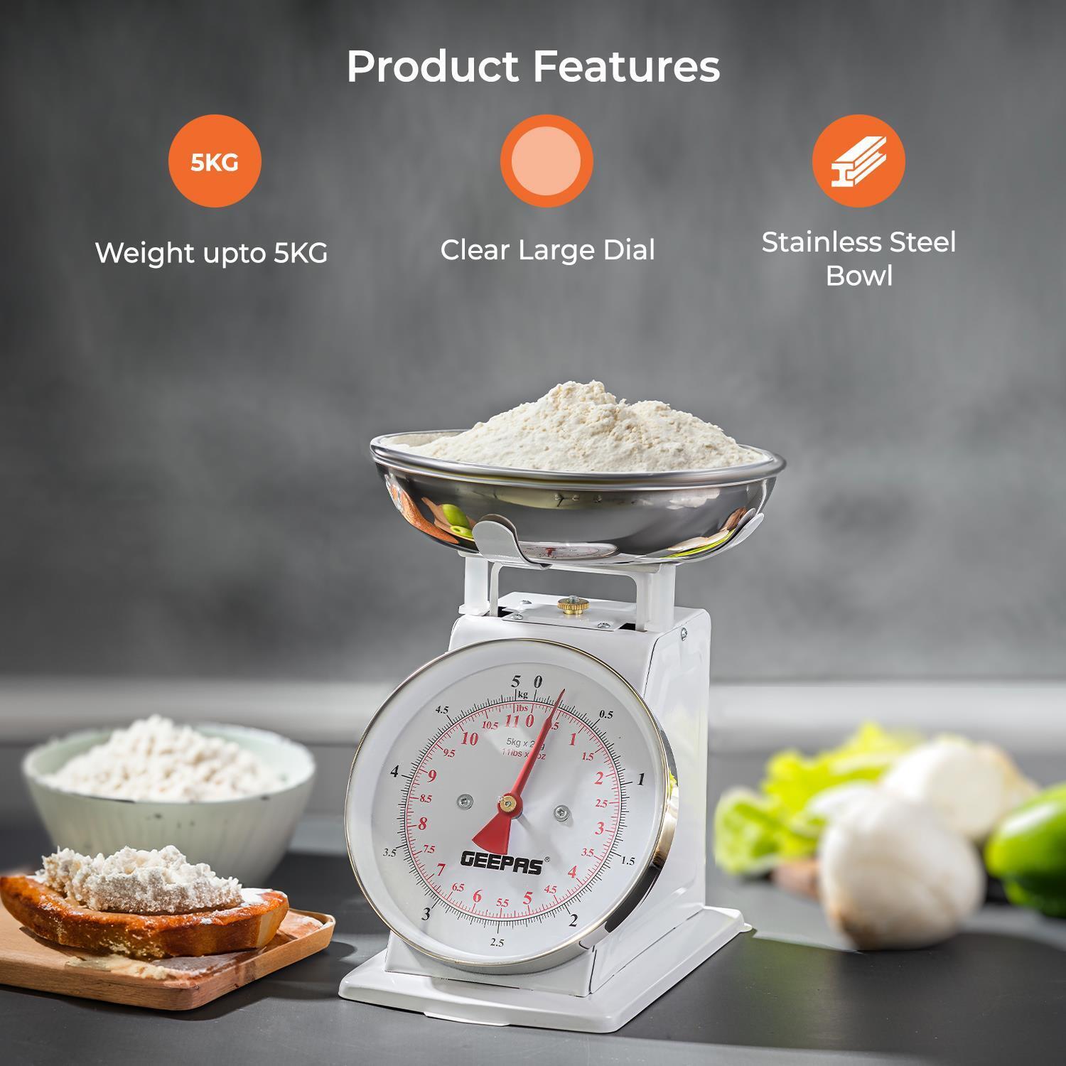 5kg Mechanical White Analog Kitchen Scale