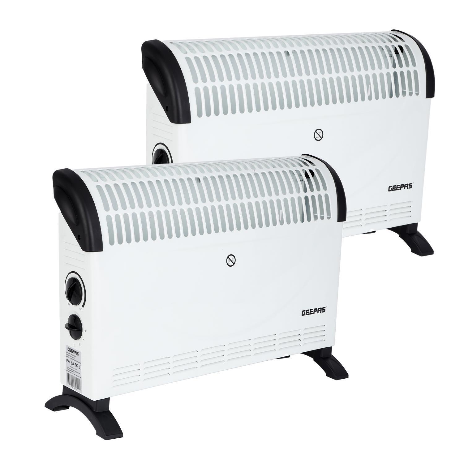 2-Pack White Freestanding Electric Convector Heaters 2000W