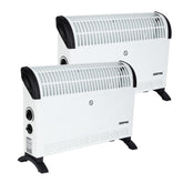 2-Pack White Freestanding Electric Convector Heaters 2000W