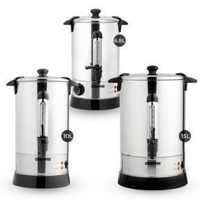 Stainless Steel Electric Tea Urn & Water Boiler (6.8L-15L)