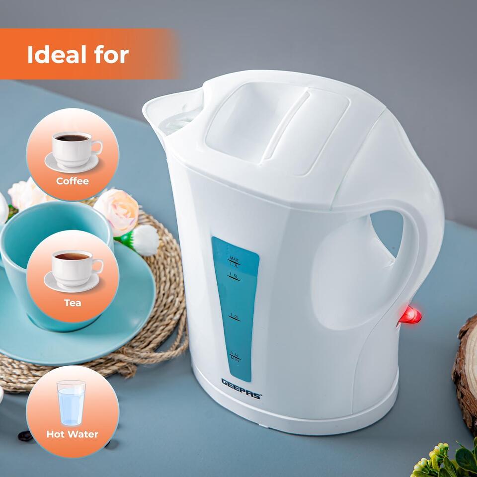 1.7L Electric Kettle & 2-Slice Bread Toaster Matching Set In White