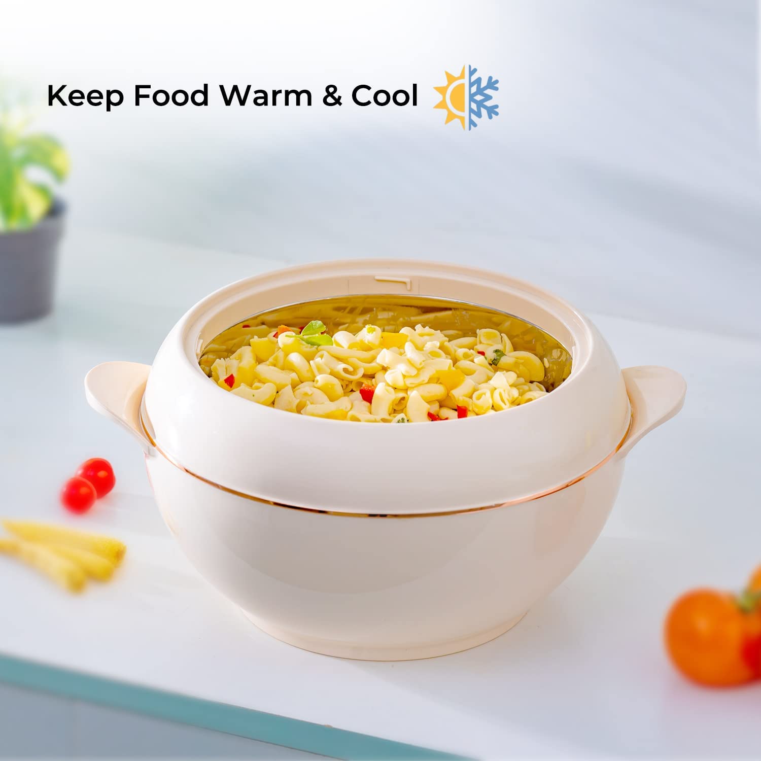 Royalford Beige Casserole Hot Pot Food Warmer 5L Casserole Dishes
