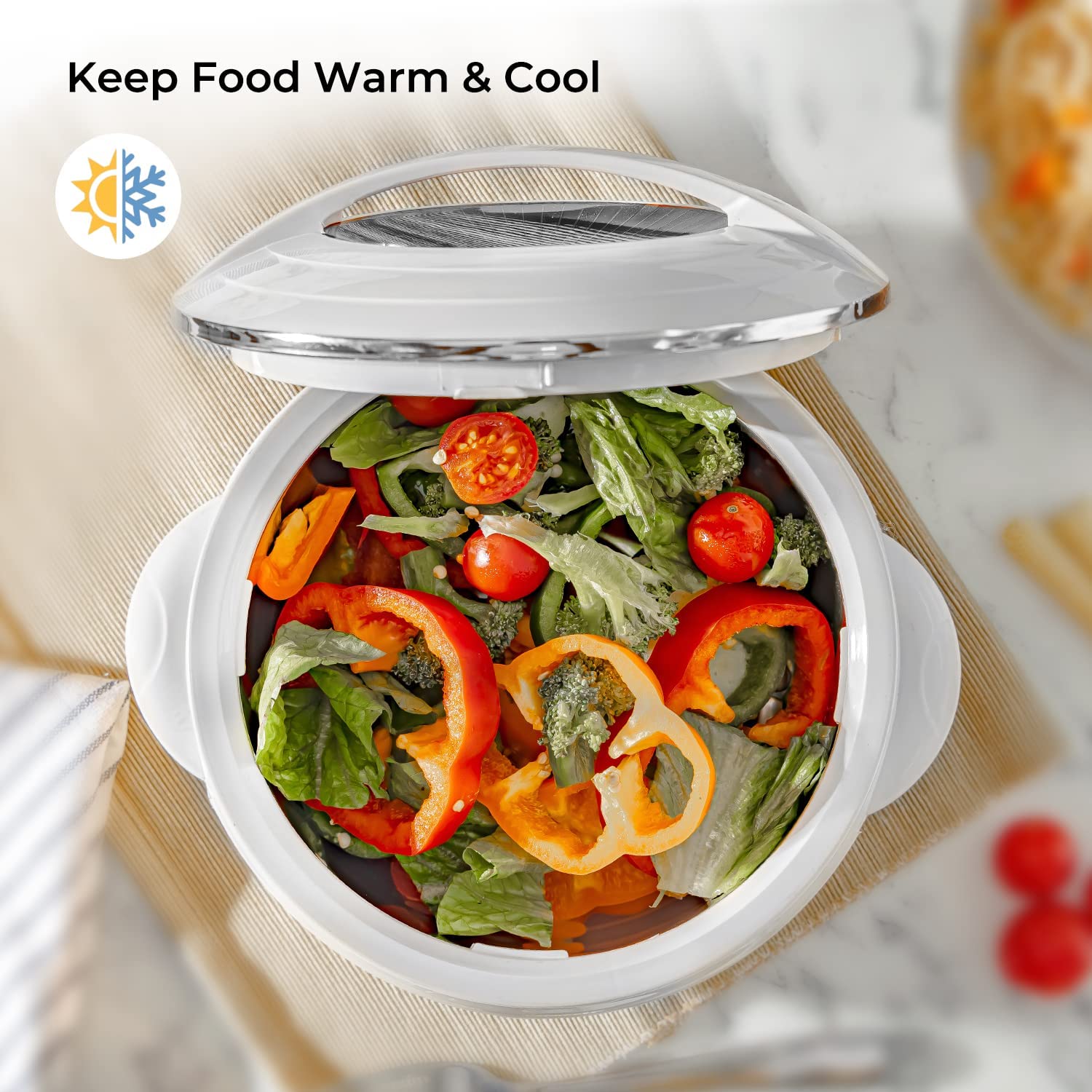 Royalford White Insulated Casserole Serving Dish 1.6L Casserole Dishes