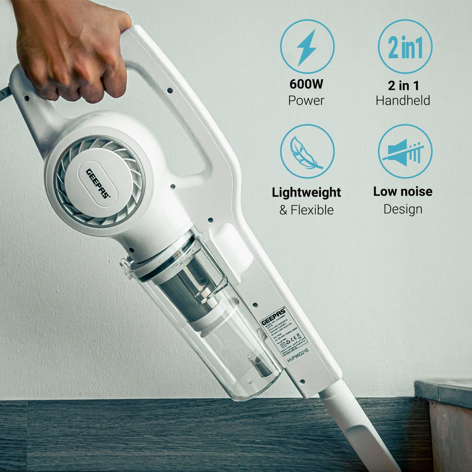 Geepas Handheld 2-in-1 Stick Vacuum Cleaner White Geepas | For you. For life.