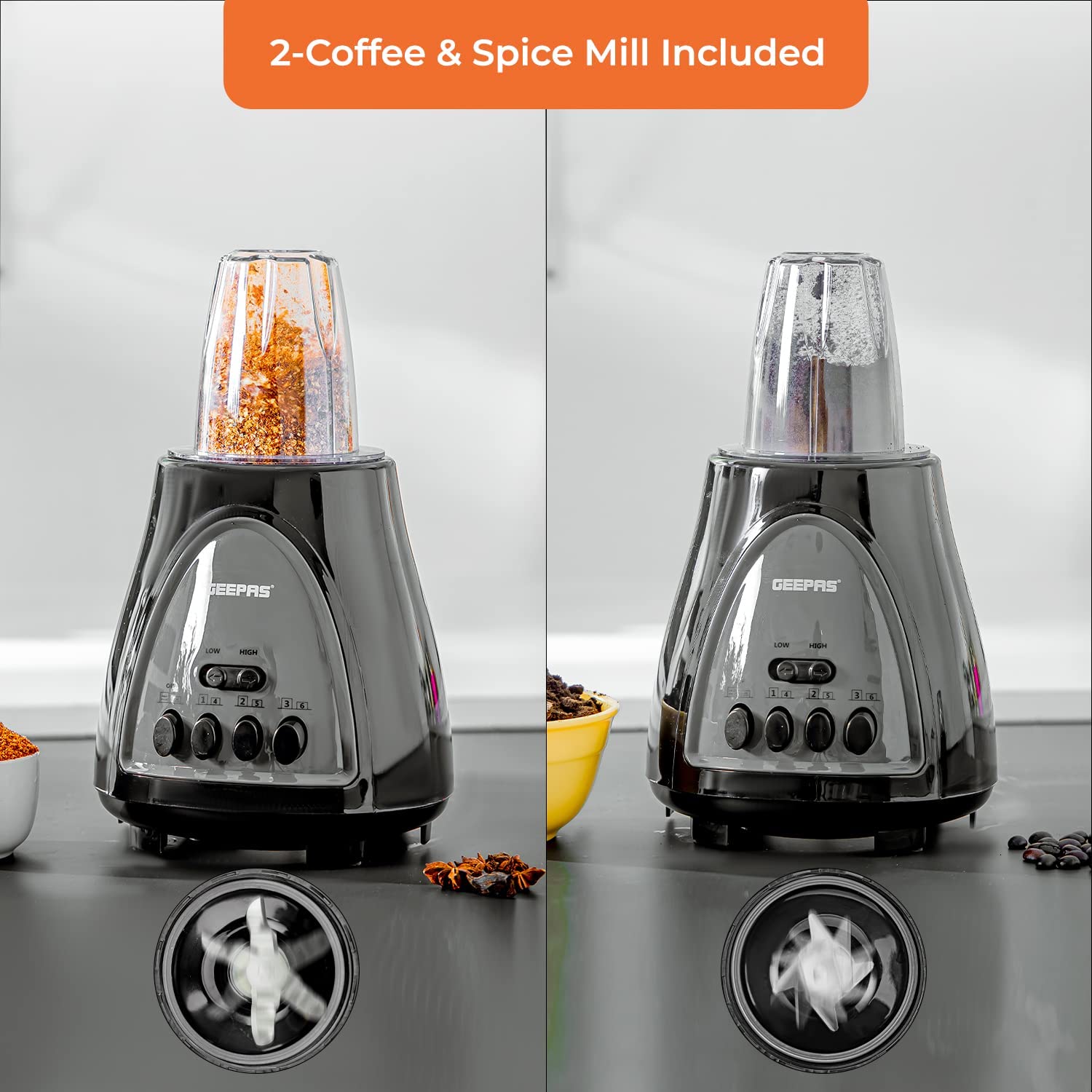 3 in 1 Food Jug Blender with 1.5L Jar, 6 Speed Control with Pulse