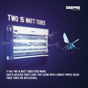 Fly and Insect Killer - Powerful Fly Zapper 15W UV Light Bug Killer Geepas | For you. For life. 