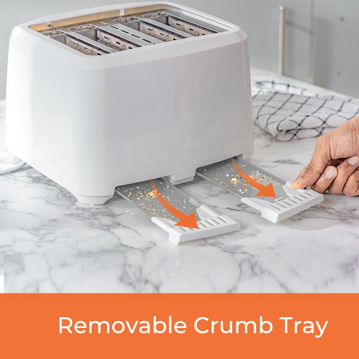 Four-Slice White Bread Toaster