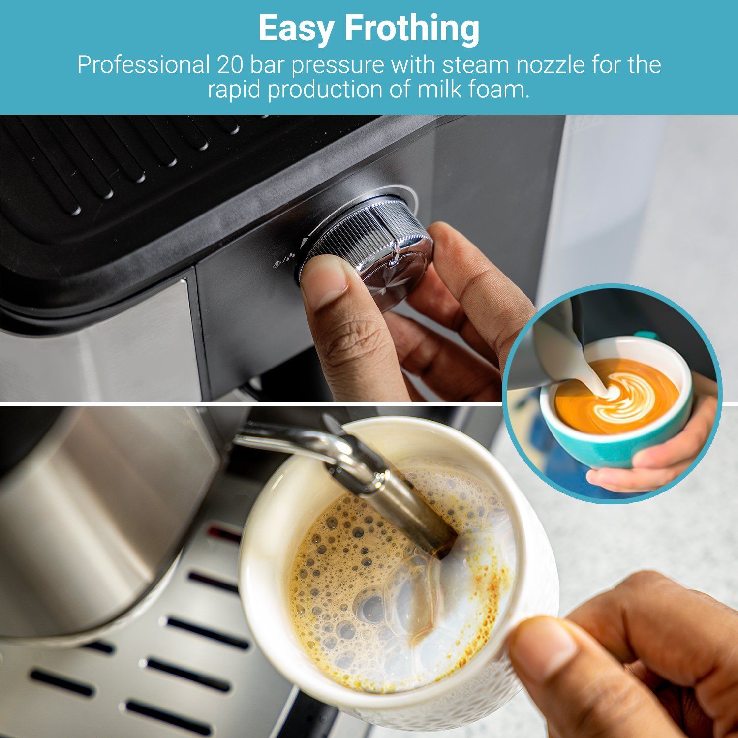 850W Espresso Machine Barista Coffee Maker Coffee Machine Geepas | For you. For life.
