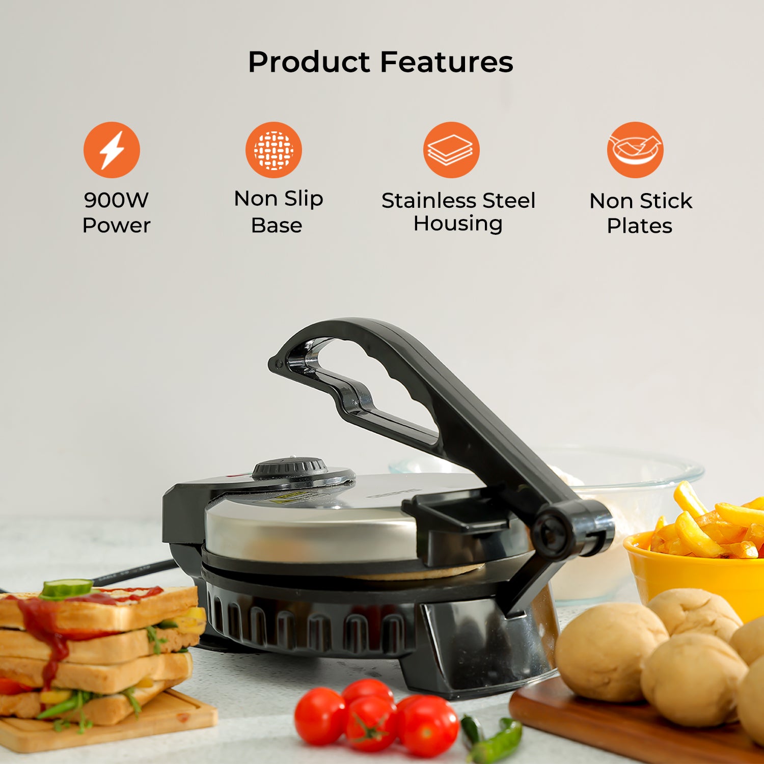 8" Authentic Electric Chapati Maker and Roti Maker