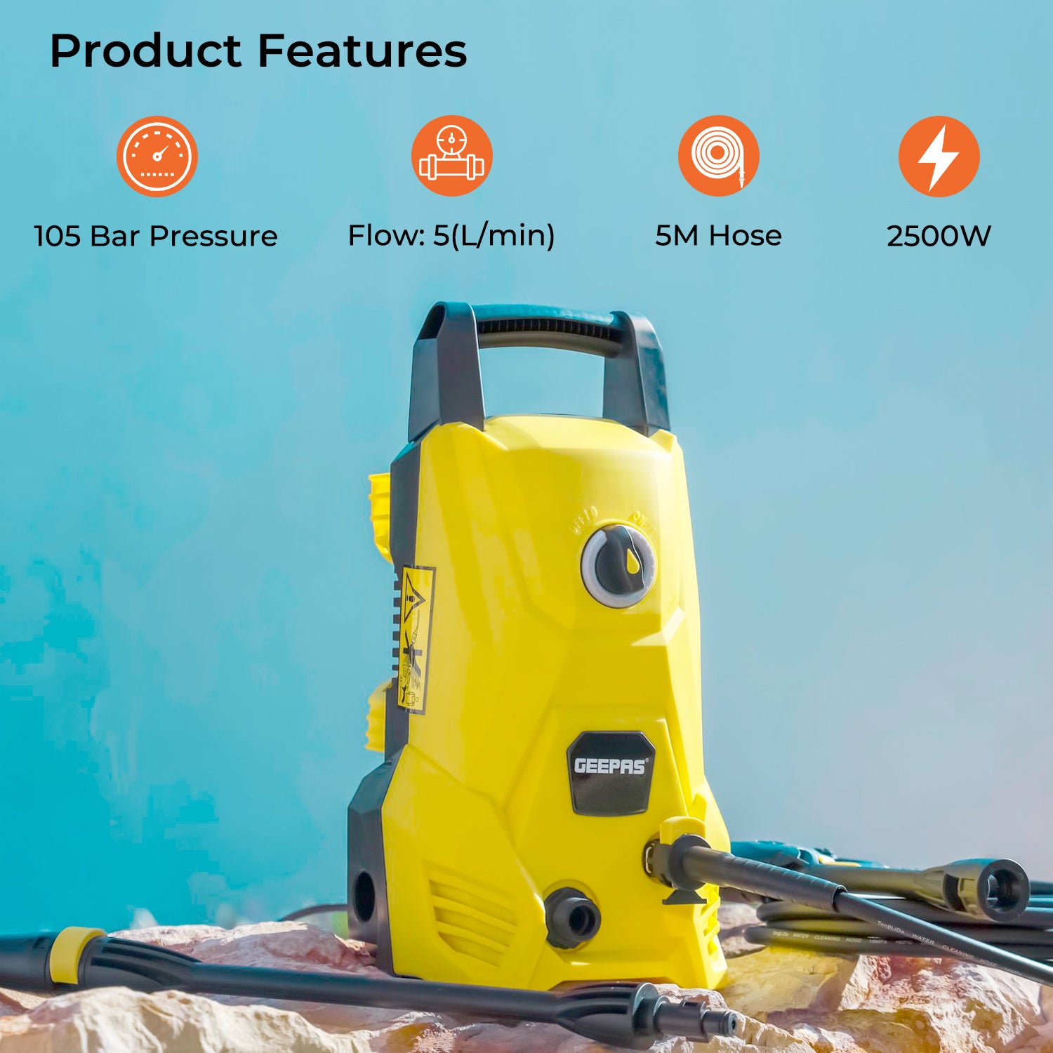 Geepas | For you. For life. High Pressure Electric Pressure Washer With Accessories Car Washer