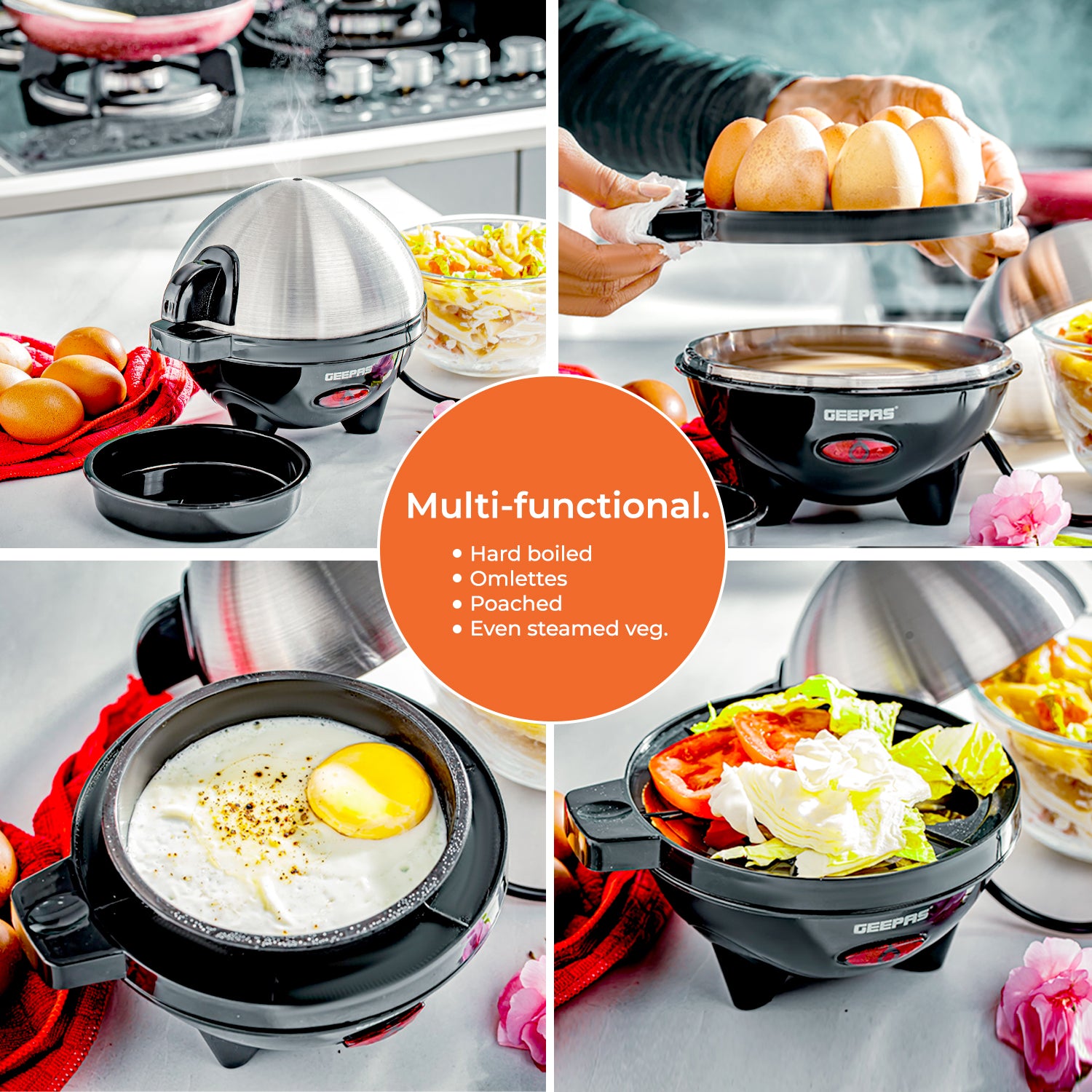 Geepas | For you. For life. Hard Boiled Egg Cooker & Poacher Cooker