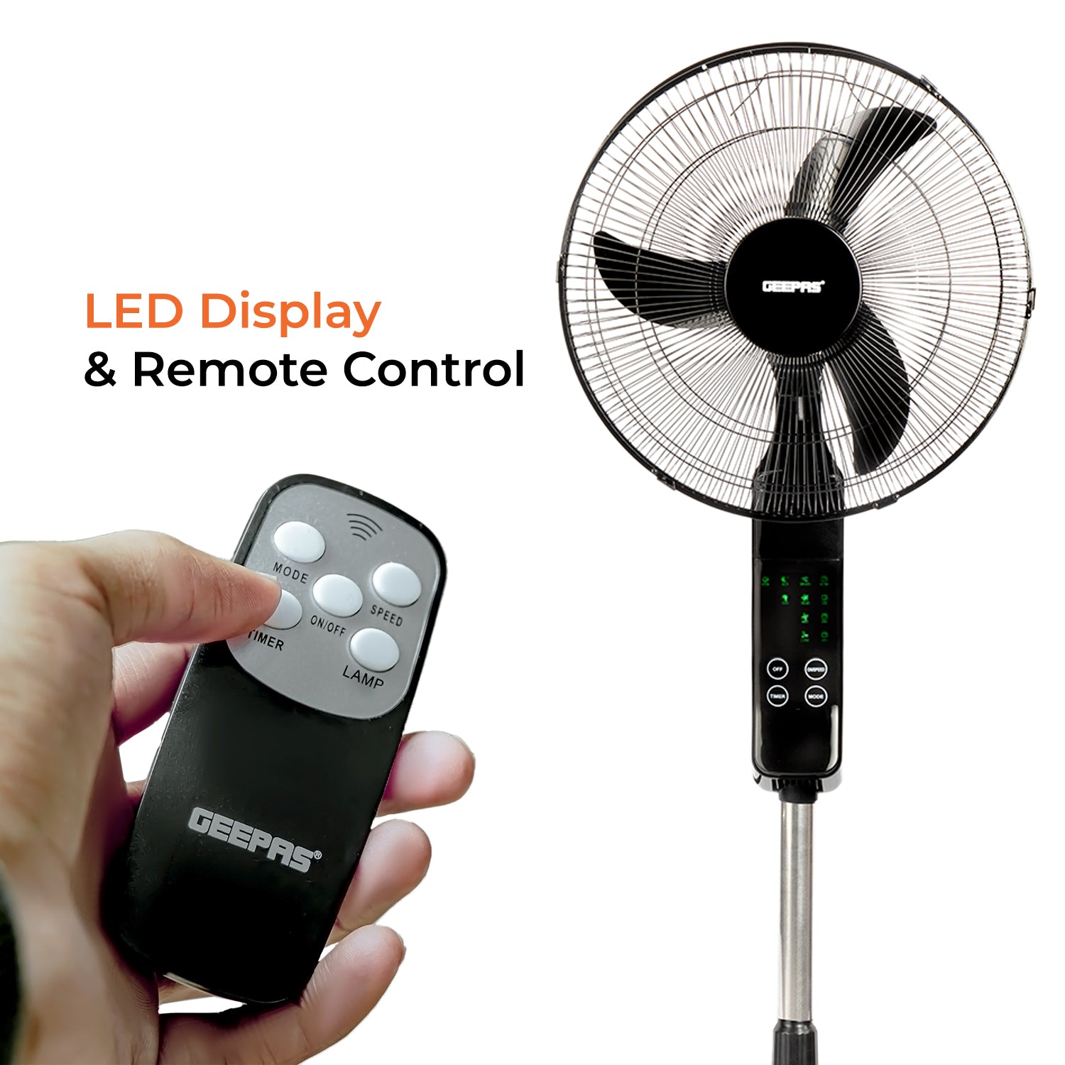 16’’ Pedestal Fan with Remote Control, 60W