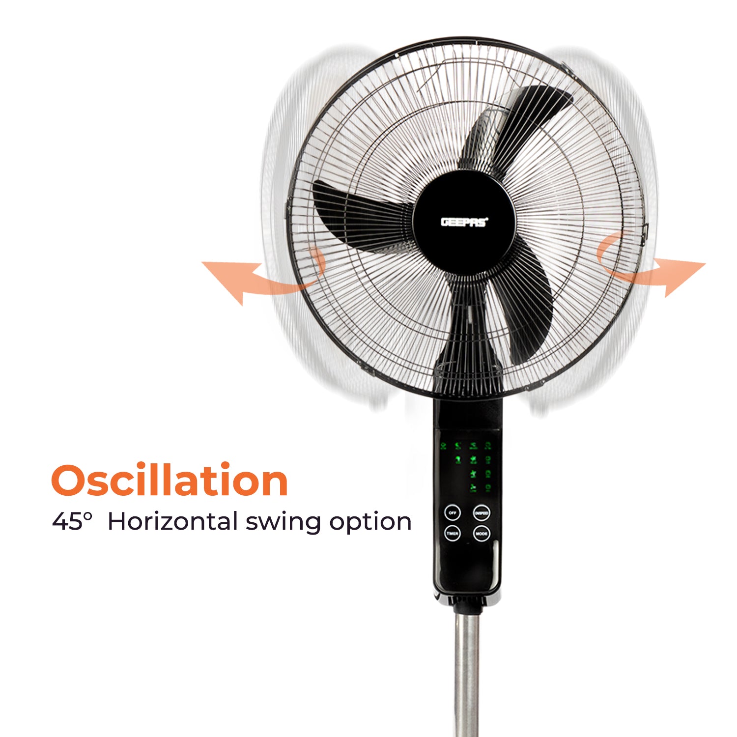 16’’ Pedestal Fan with Remote Control, 60W
