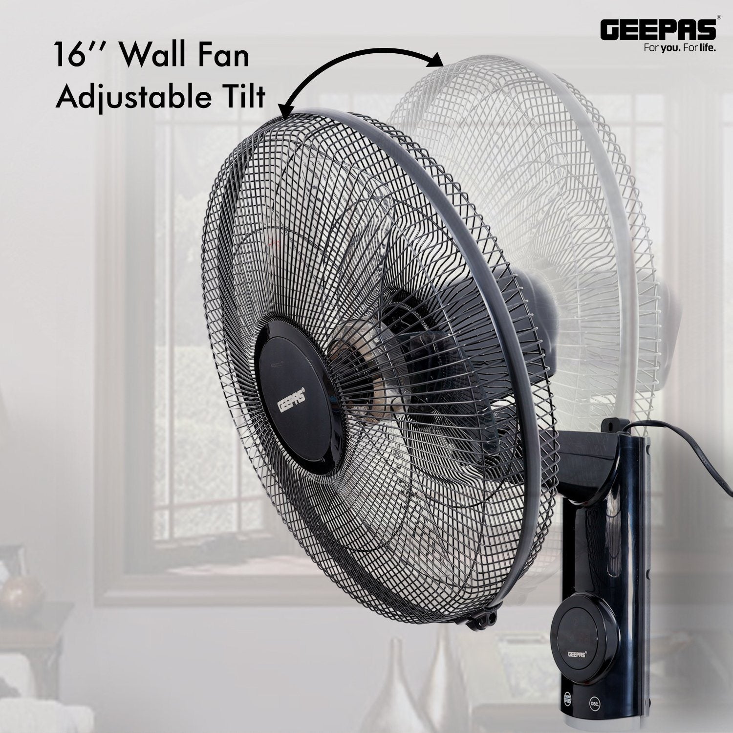 16-Inch Wall Mounted Fan with Remote Control Fan Geepas | For you. For life.