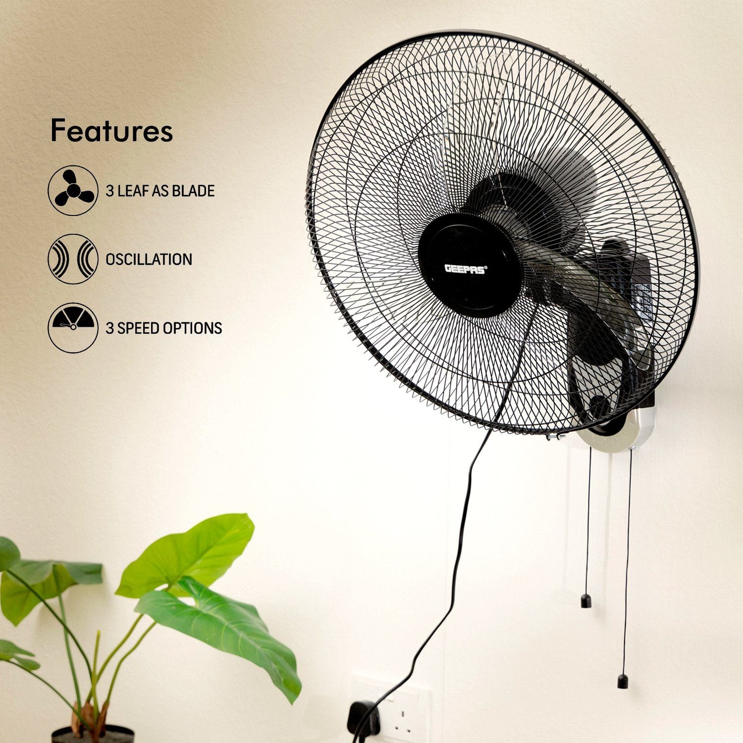 18-Inch Wall Mounted Fan Fan Geepas | For you. For life.
