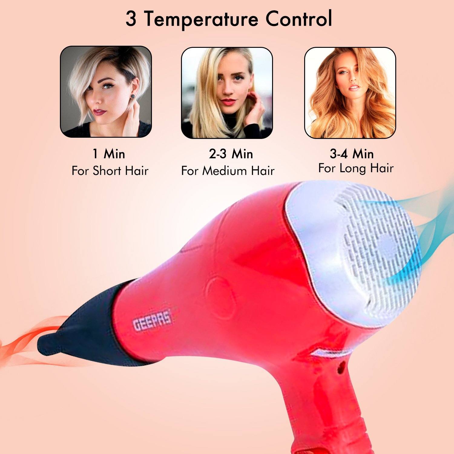 1500W Powerful Hair Dryer Hair Dryer Geepas | For you. For life.