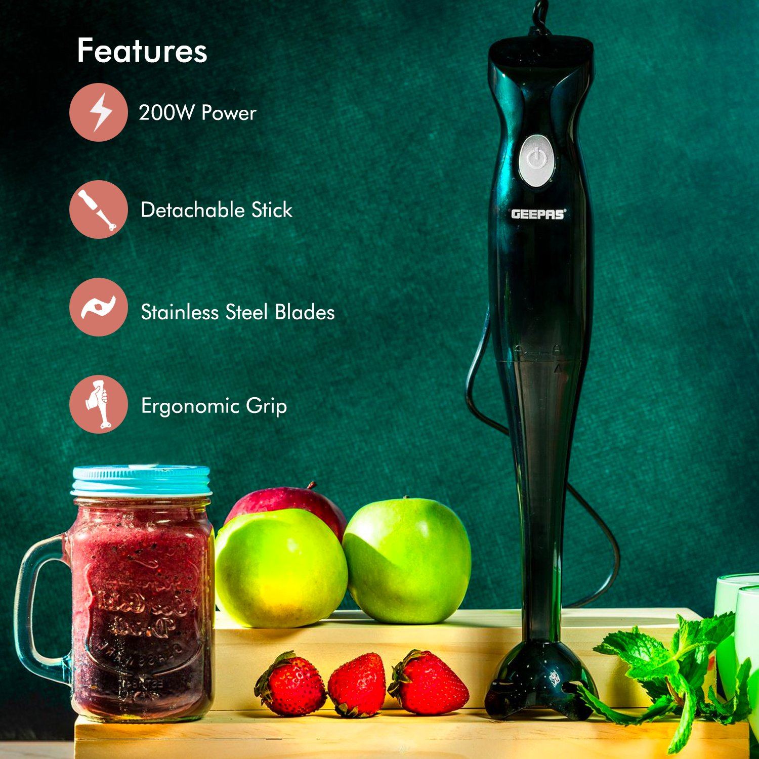 200W Hand Blender Hand Blender Geepas | For you. For life.