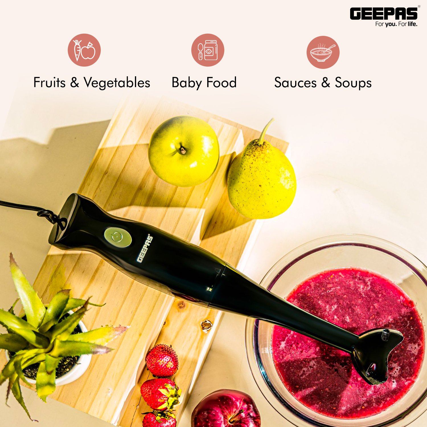 200W Hand Blender Hand Blender Geepas | For you. For life.