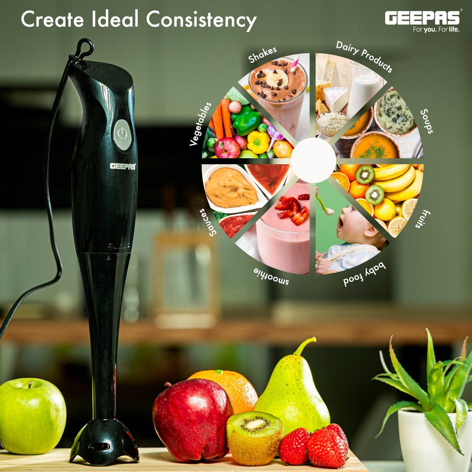 200W Hand Blender Hand Blender Geepas | For you. For life.