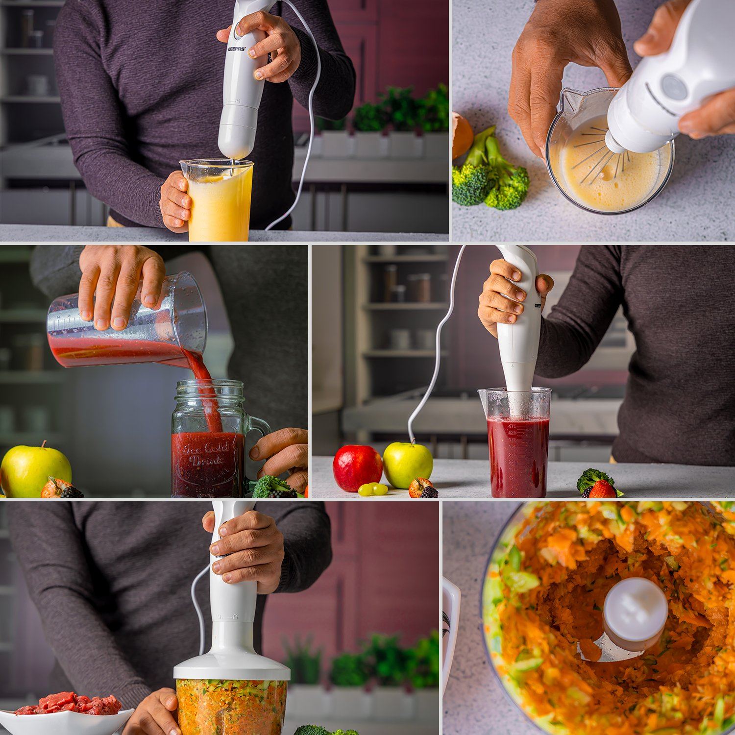 200W 4-in-1 Hand Immersion Blender Blender Geepas | For you. For life.