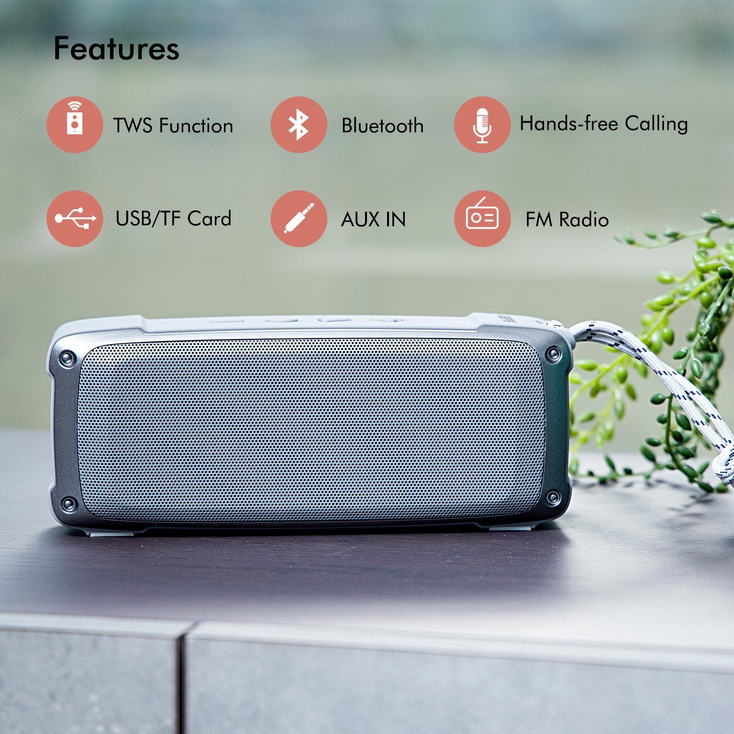 Portable Bluetooth Speaker Wireless Rechargeable USB/TF/AUX/MP3/FM/TWS Speakers Geepas | For you. For life.