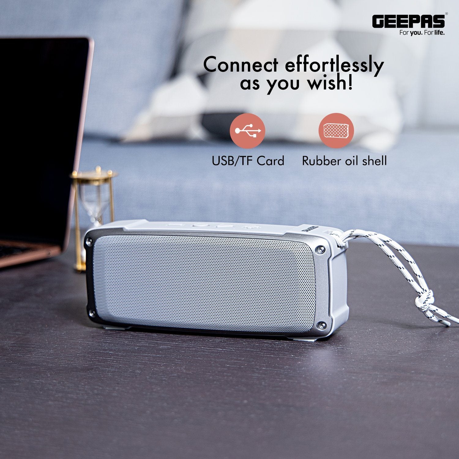 Portable Bluetooth Speaker Wireless Rechargeable USB/TF/AUX/MP3/FM/TWS Speakers Geepas | For you. For life.