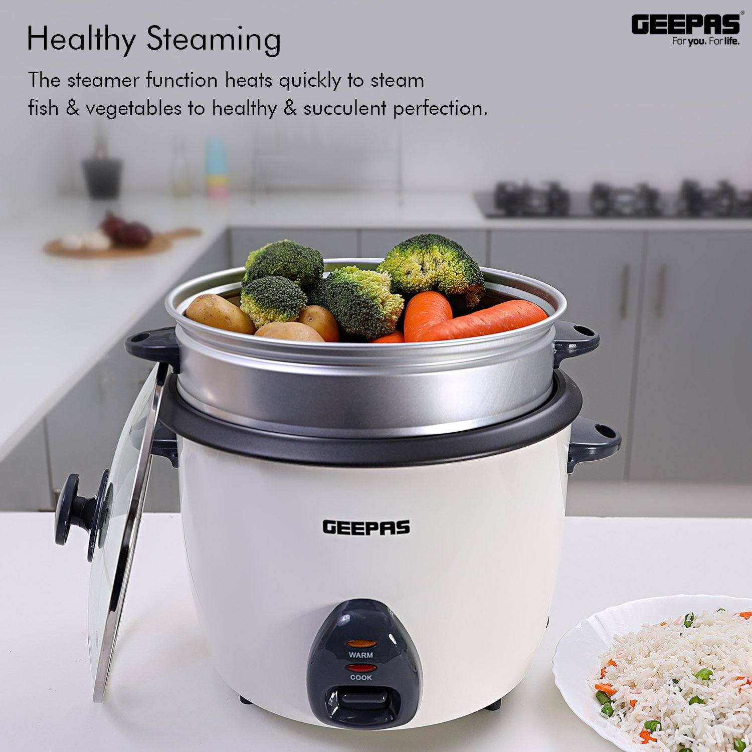 1.5L Rice Cooker with Steamer Rice Cooker Geepas | For you. For life.