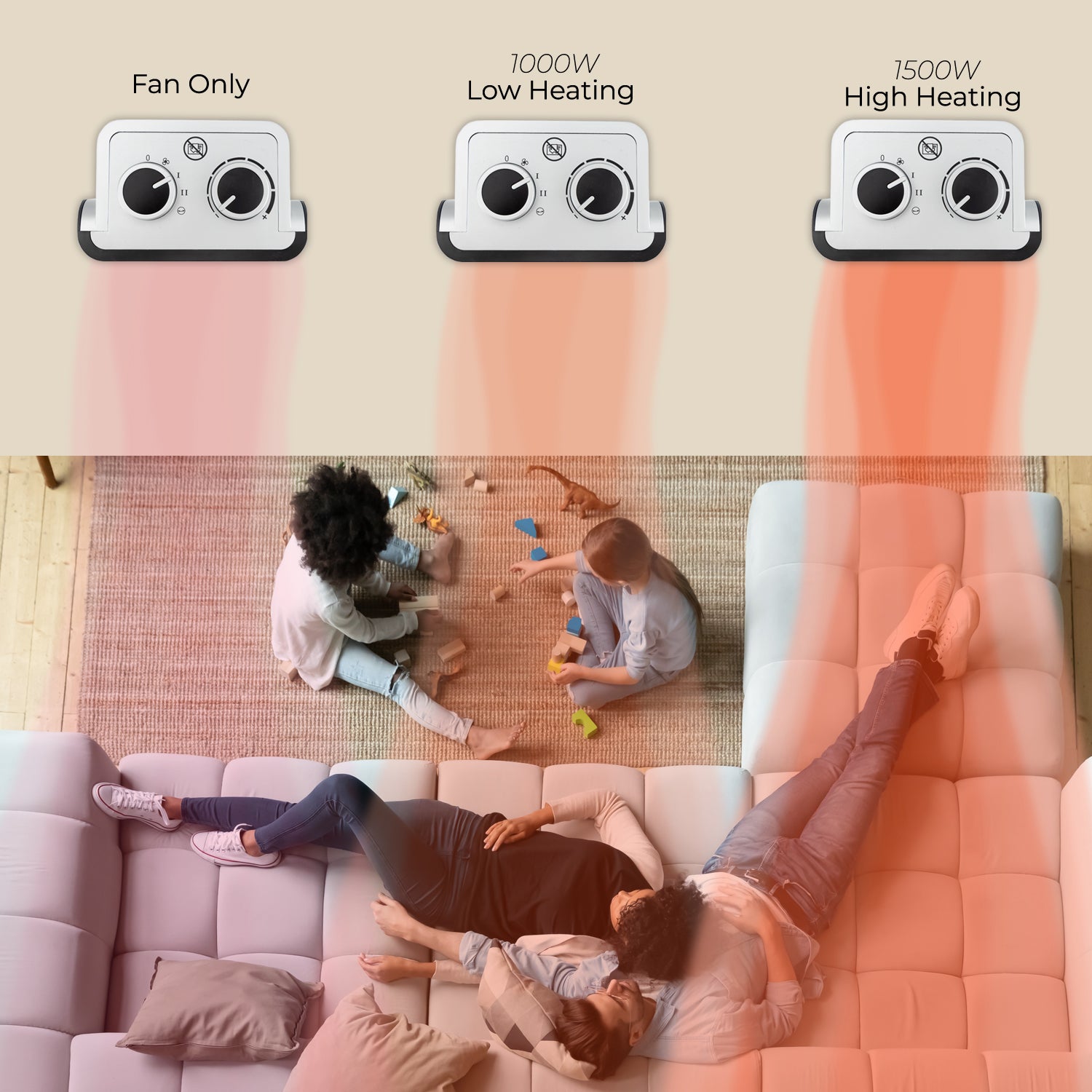 Electric Ceramic PTC Fan Heater - Silver Space Heaters Geepas | For you. For life.