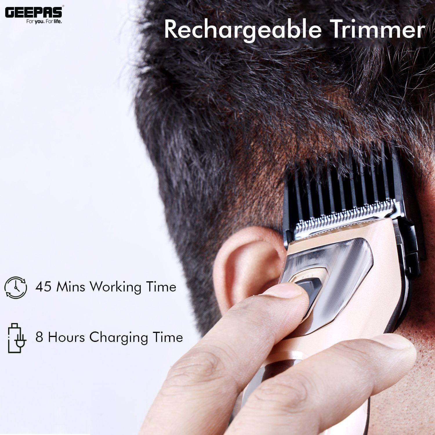 Rechargeable Hair Clipper/Trimmer Shaver Geepas | For you. For life.