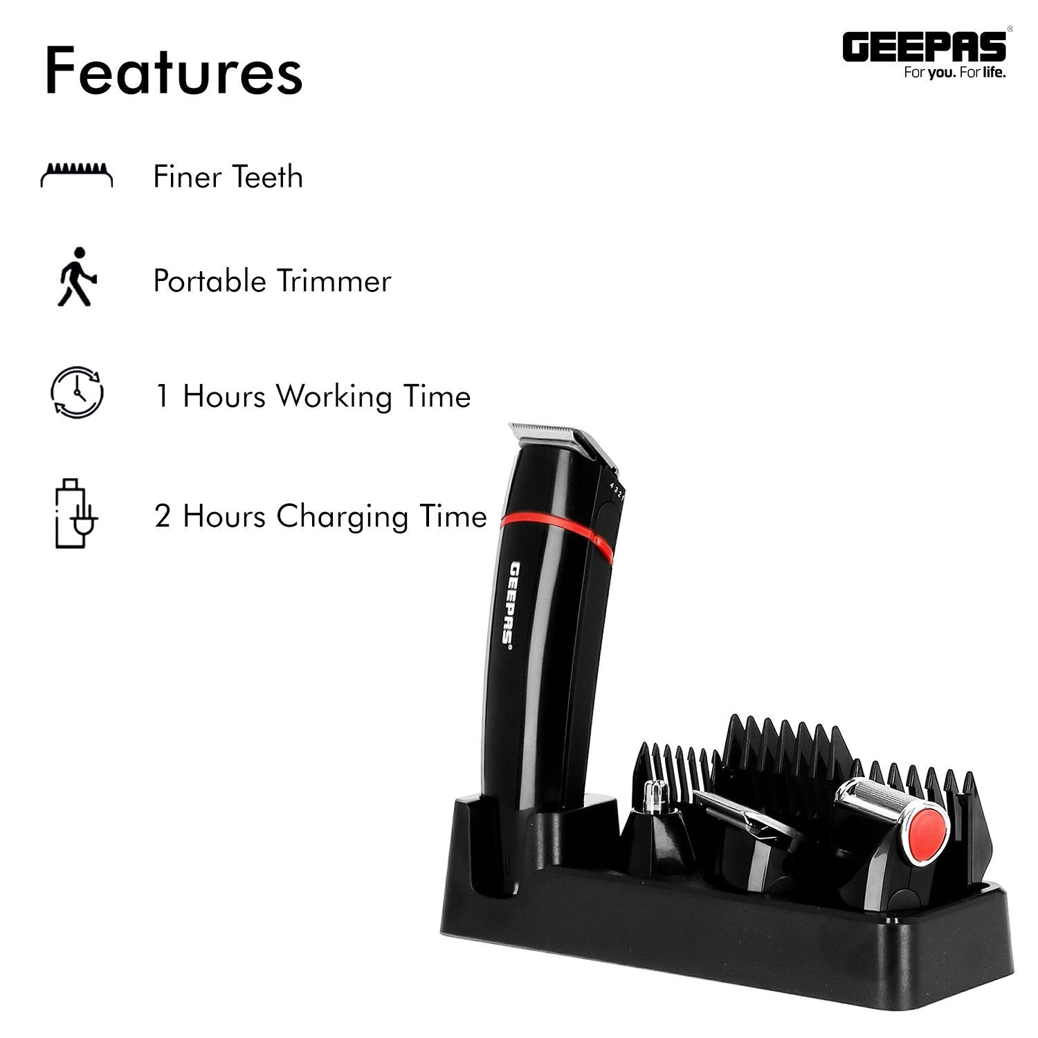 7-in-1 Rechargeable Multi Grooming Kit Shaver Geepas | For you. For life.