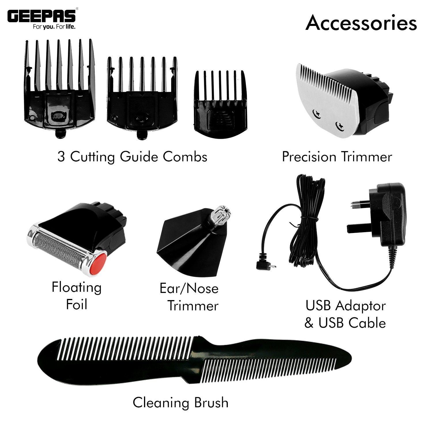 7-in-1 Rechargeable Multi Grooming Kit Shaver Geepas | For you. For life.