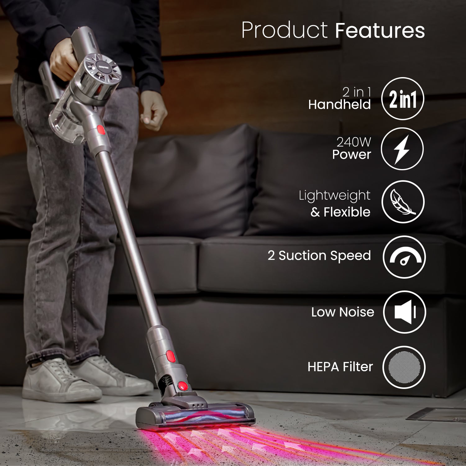 Geepas | For you. For life. Rechargeable Cordless Stick Vacuum Cleaner Vacuum Cleaner