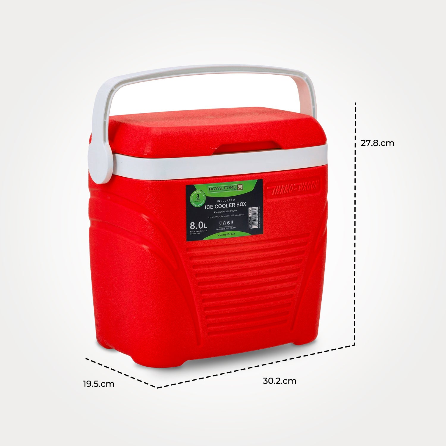 Royalford 8L Red Insulated Ice Cooler Box Coolers