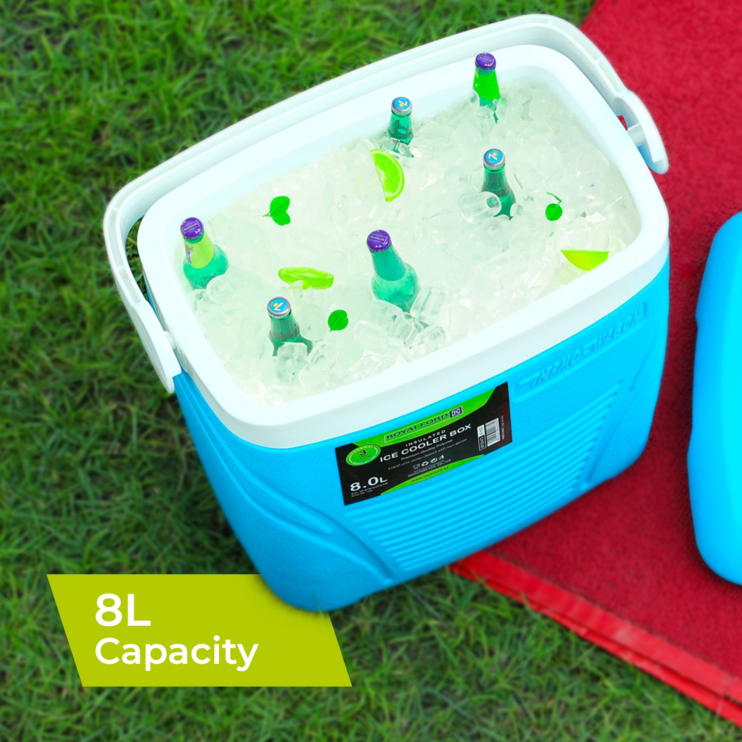 Royalford 8L Blue Insulated Ice Cooler Box Coolers