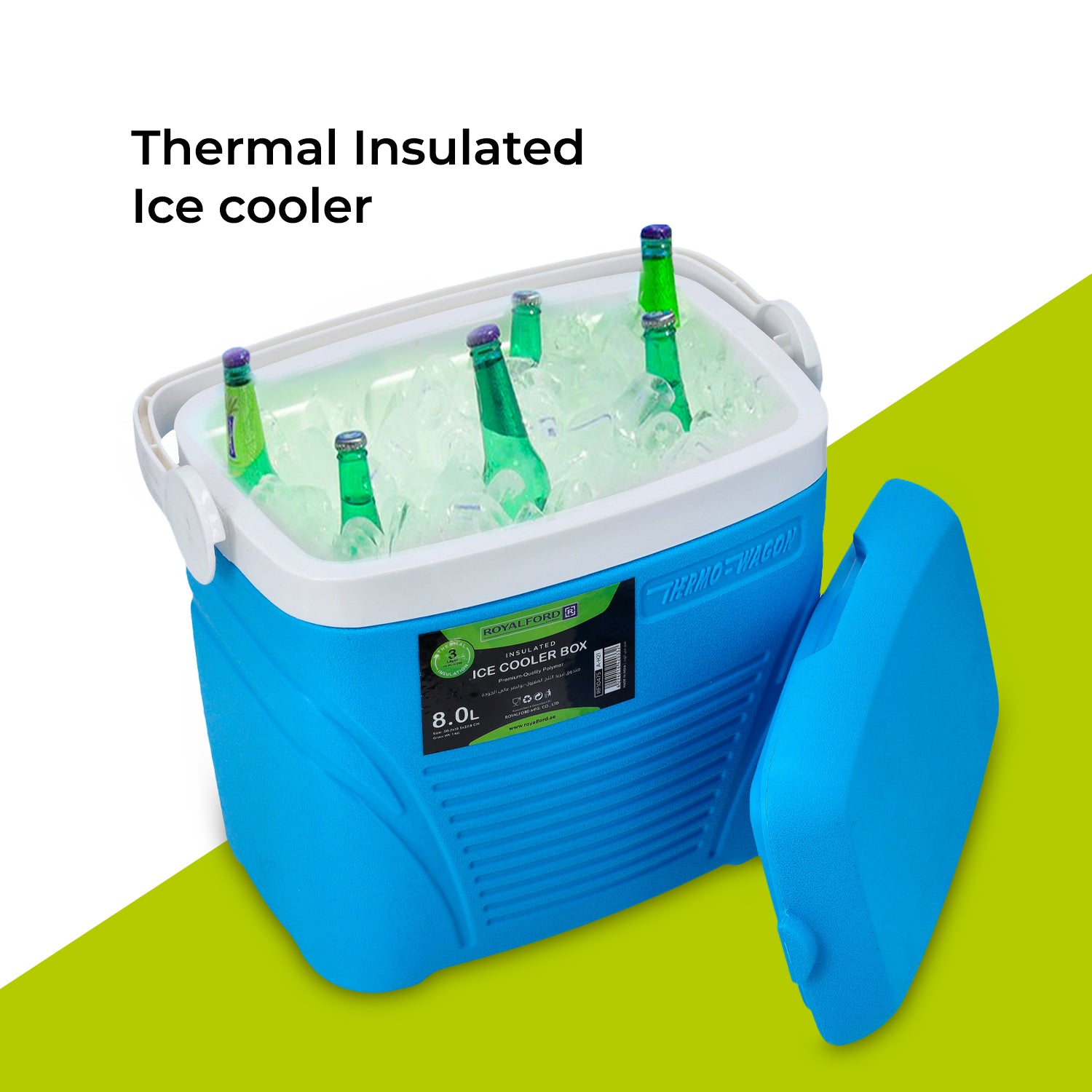 Royalford 8L Blue Insulated Ice Cooler Box Coolers