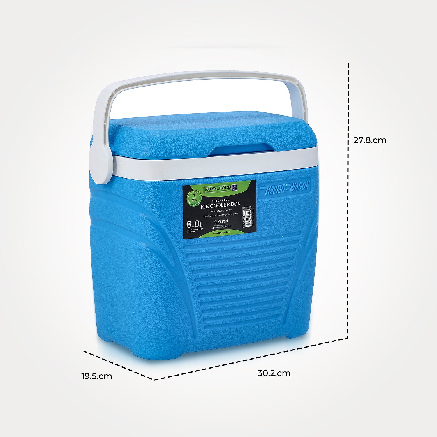 Royalford 8L Blue Insulated Ice Cooler Box Coolers
