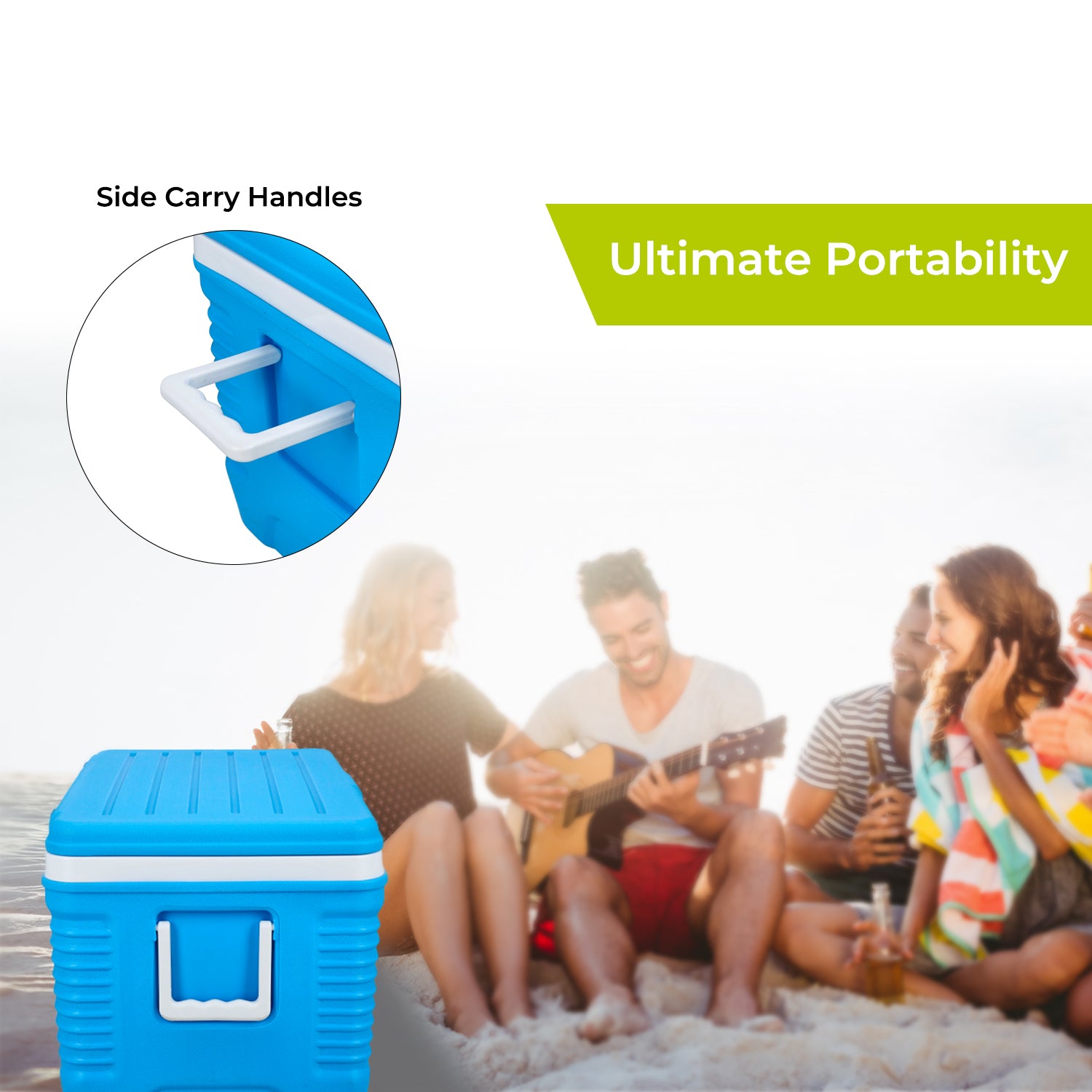 Royalford 62L Blue Insulated Ice Cooler Box Coolers