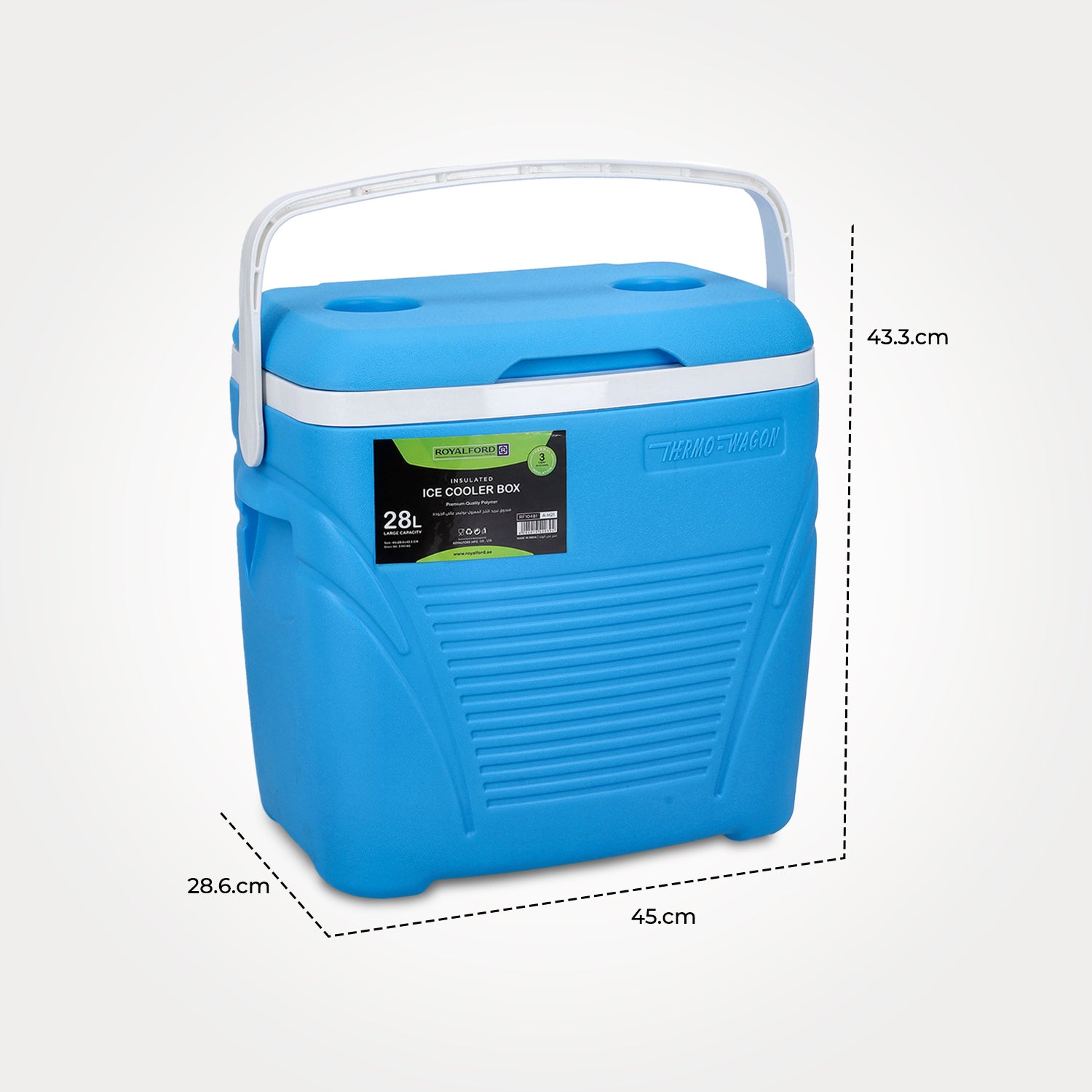 Royalford 28L Blue Insulated Ice Cooler Box Coolers