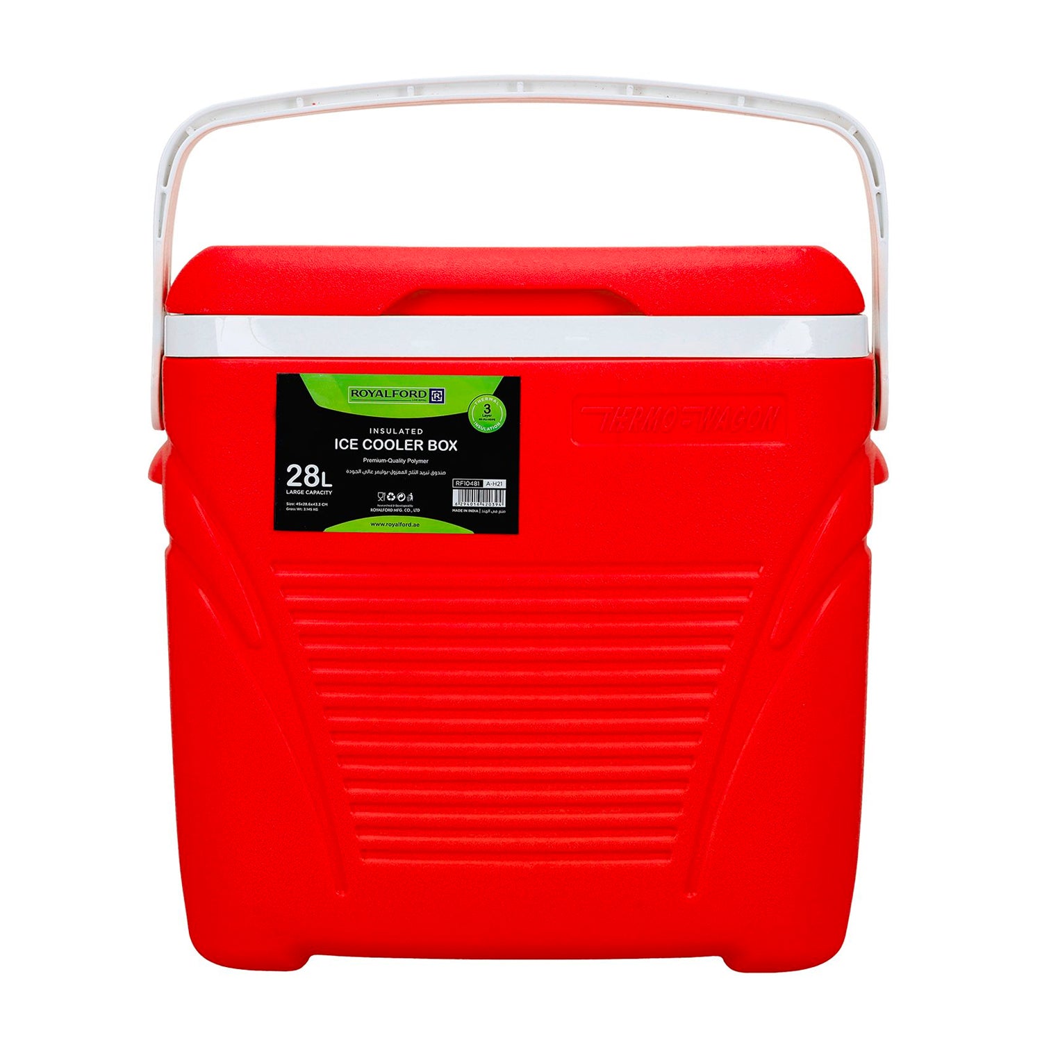 Royalford 28L Red Insulated Ice Cooler Box Coolers