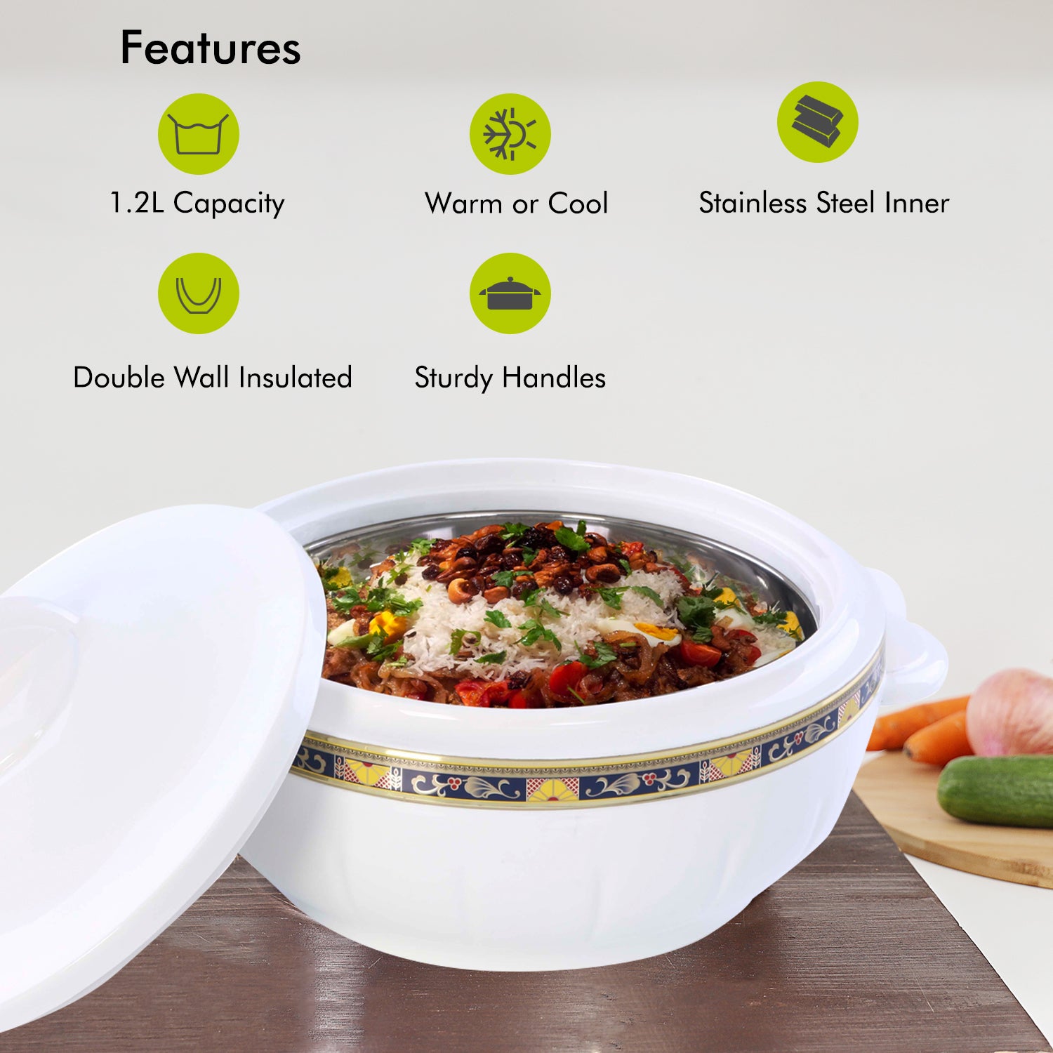 Royalford Hot Pot Insulated Food Warmer & Serving Dish By Royalford