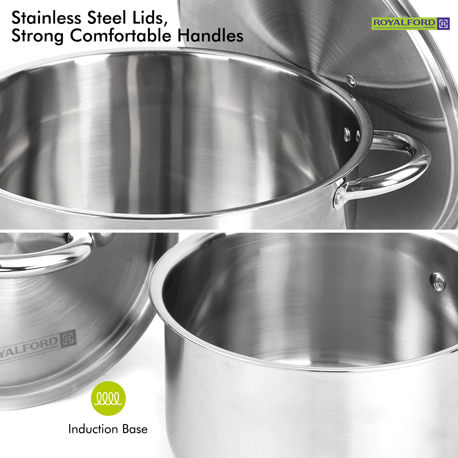 Royalford Stainless Steel Four-Piece Cookware Set