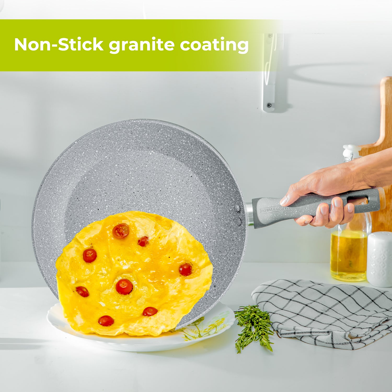 28cm Granite-Coated Non-Stick All-Purpose Frying Pan With Lid
