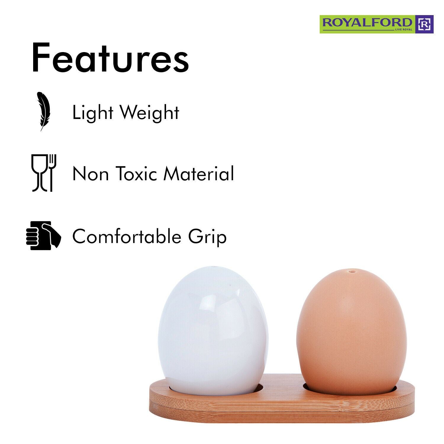 Porcelain Salt & Pepper Shaker Set By Royalford Royalford