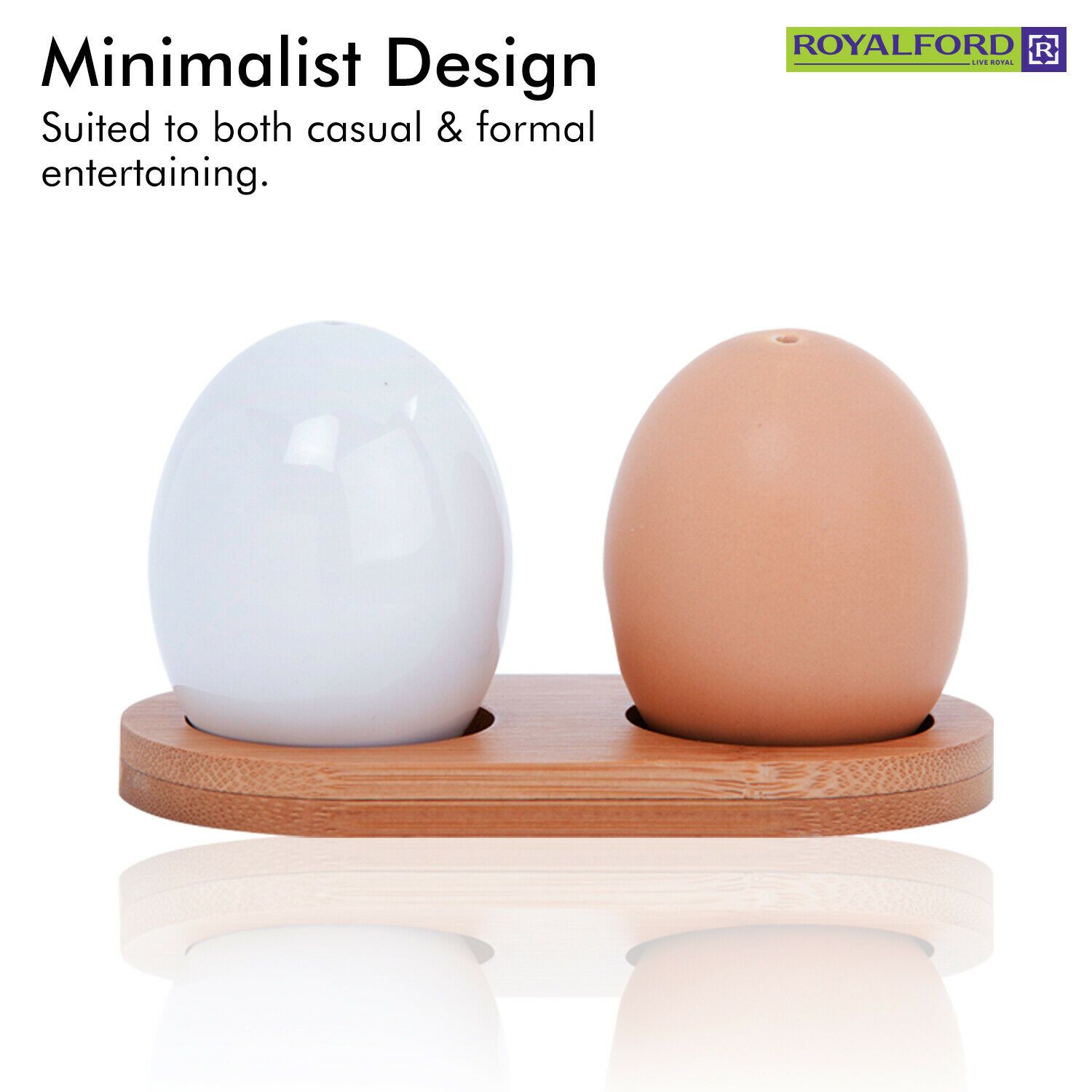 Porcelain Salt & Pepper Shaker Set By Royalford Royalford