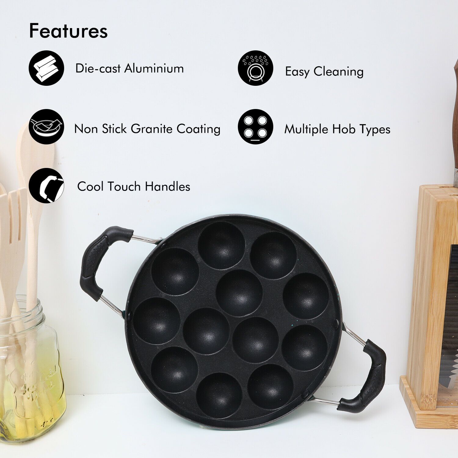 Appam Pancake Aebleskiver Frying Pan By Royalford Royalford