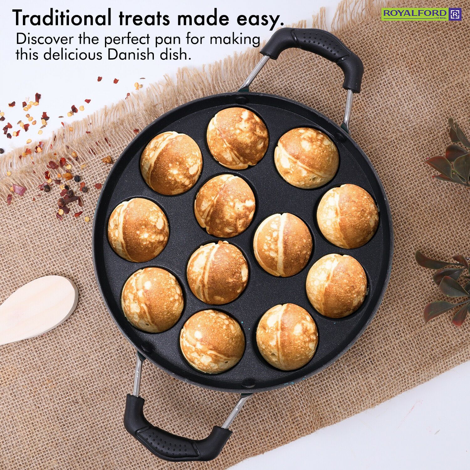 Appam Pancake Aebleskiver Frying Pan By Royalford Royalford