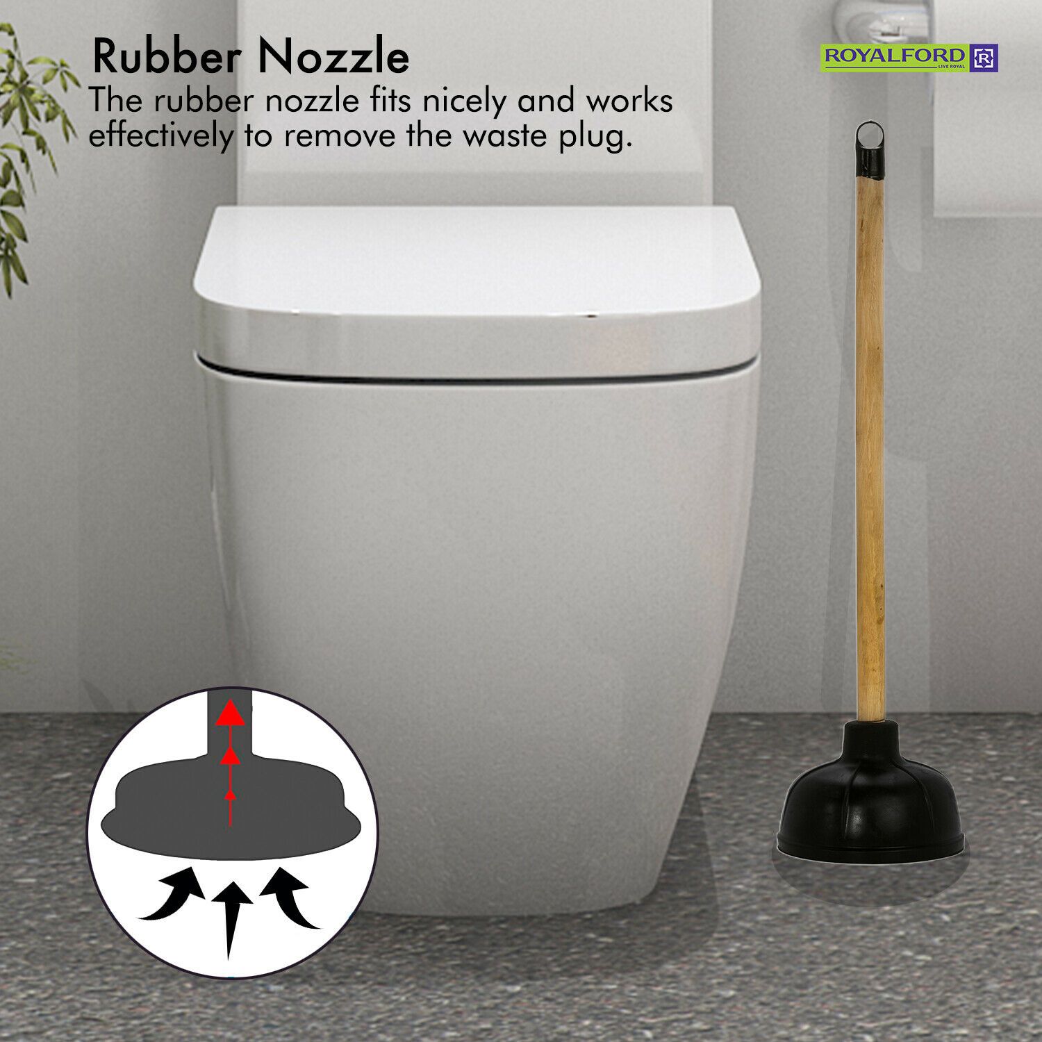 Royalford - Instant Toilet Air Plunger Royalford