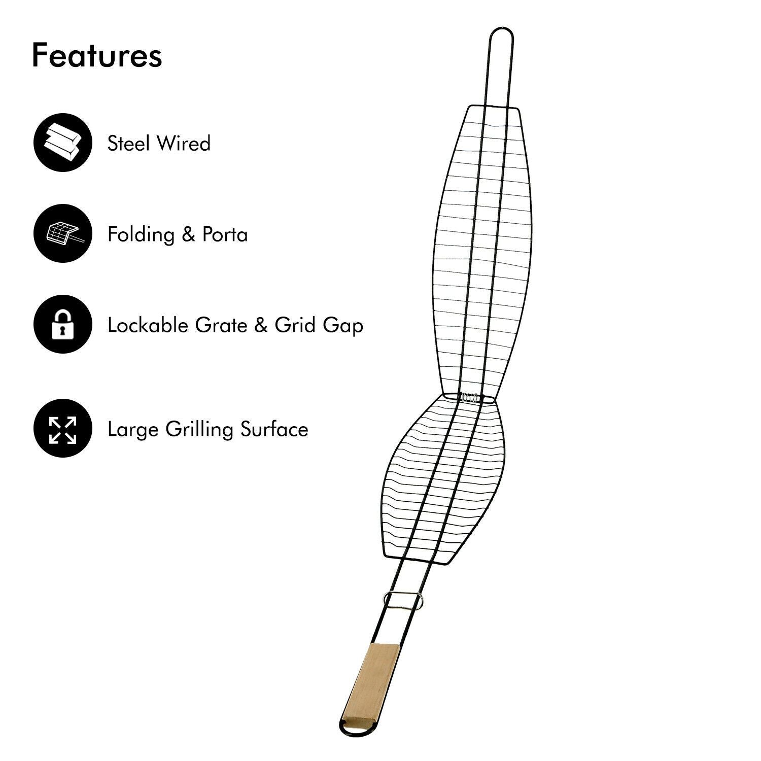 Royalford Portable Folding Barbeque Grilling Basket Geepas | For you. For life.