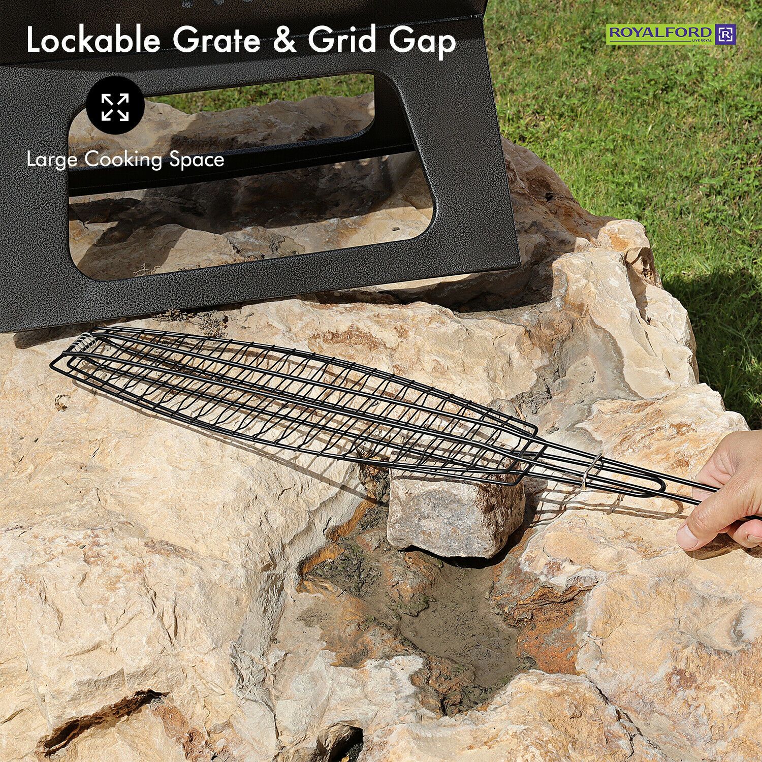 Royalford Portable Folding Barbeque Grilling Basket Geepas | For you. For life.